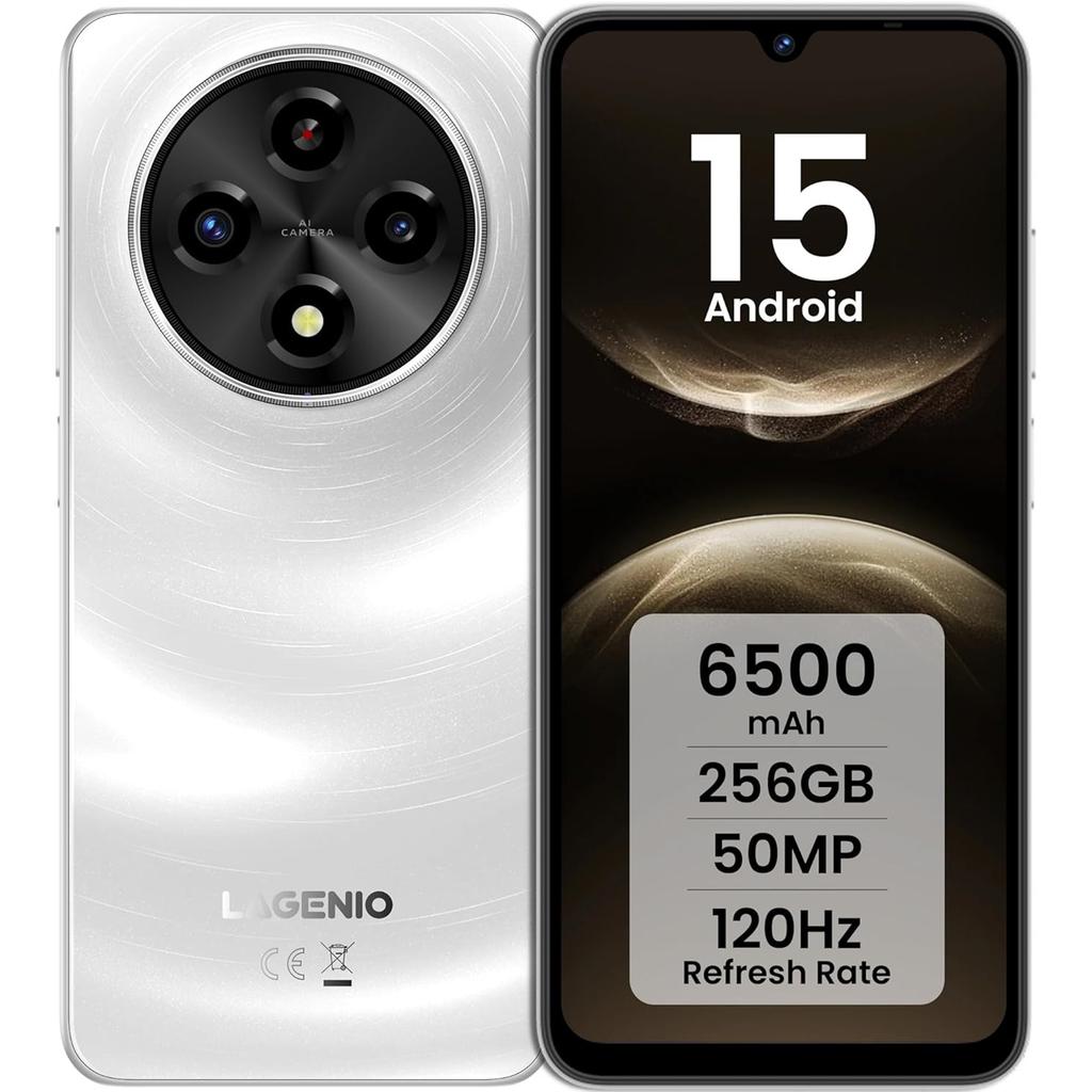 LAGENIO A12 Pro Smartphone, 6,9 Zoll HD-Bildschirm, 24(8+16)GB 256GB/1TB,Android 15, 6500mAh Akku,4G