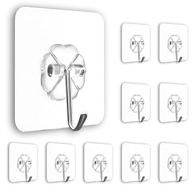 Blumen Klebehaken für die Wand, 10er-Pack Hochlast-Haken zum Aufhängen an der Wand, Stark | Selbstklebende Stickerhaken für Wände | Wasserdichter Wandhaken