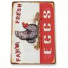 Vintage Fresh Eggs Farm Rustic Tin Sign 8x12 Inch Metal Wall Art Poultry Lover Gift Farmhouse Kitchen Decor