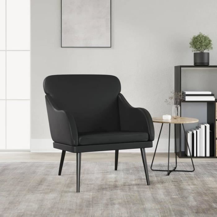 351424 vidaXL Fauteuil Noir 63x76x80 cm Similicuir