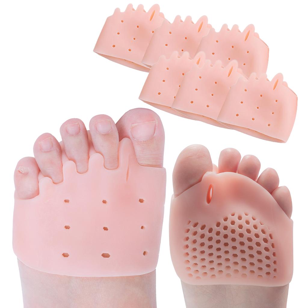 Forefoot Pads Toe Separator Cushion Pad Silicone Pain Relief Shoes Insoles Toe Hallux Valgus  Corrector Gel Pads Foot Care