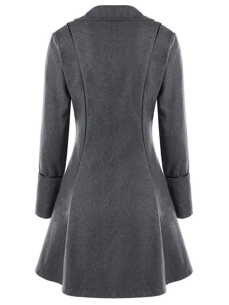 Abrigo Irregular de Manga Larga con Tres Botones y Corte Entallado para Mujer Medieval 2023