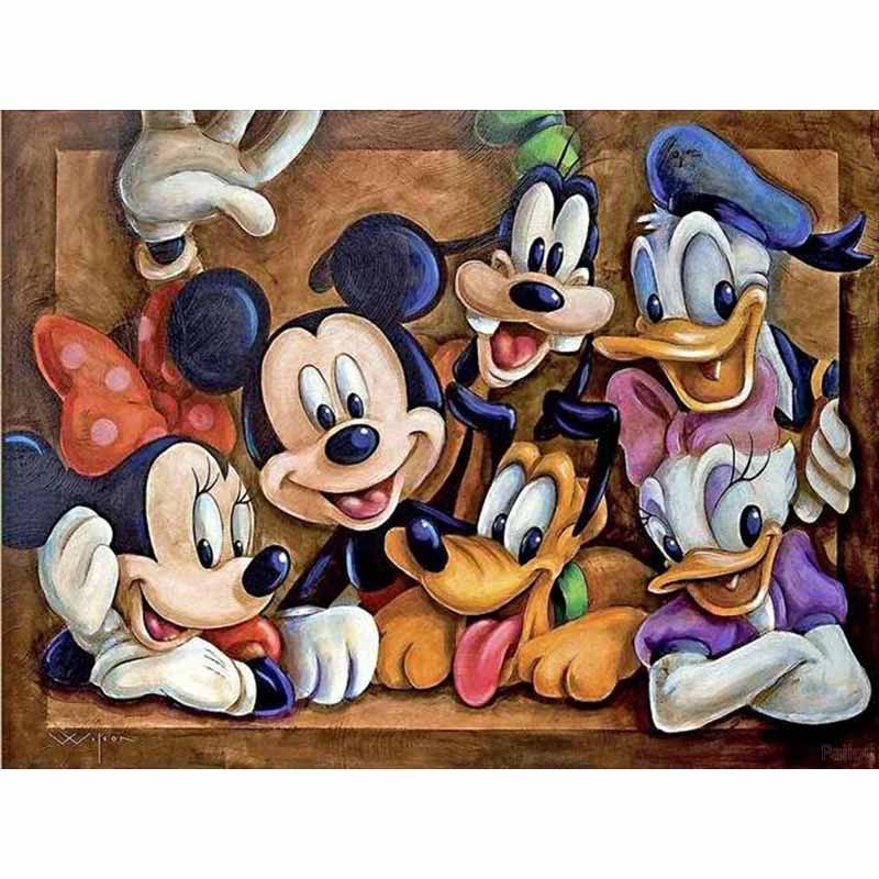 Malowanie po numerach diamentami Urocze Postacie z Kreskówek Mozaika Kreskówka Pełne Okrągłe Wiertła Haft Kwiaty Morskie Wystrój Domu