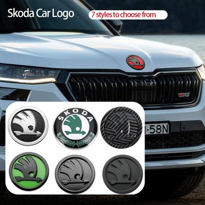 2025 Neu 2 Stück 3D ABS 80mm 90mm Auto Heckklappe Emblem Abzeichen Logo Für Skoda Octavia 2 3 A4 A5 mk1 Fabia Superb Rapid Kodiaq Karoq