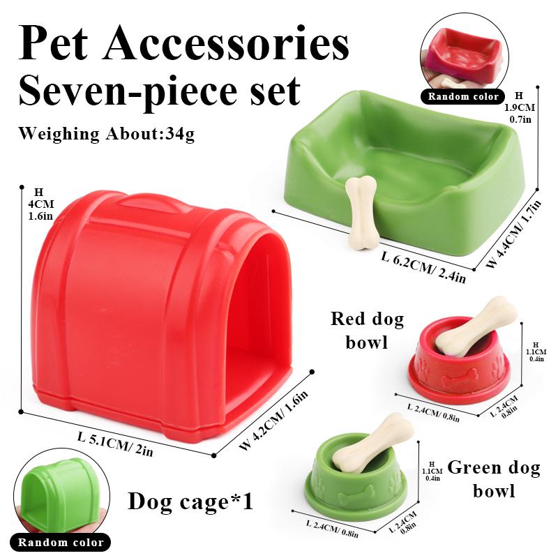 Oenux Home Decoration Dog House Equestrian Fencing Palm Farm Cow Horse Animal Model Action Figures Miniature Cute Kid Toy Gift