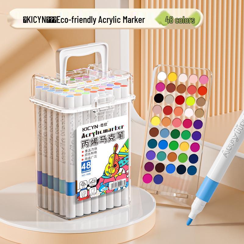 Marqueurs Aquarelle Acrylique pour Enfants - Ne Déteignent Pas, Stylos d'Art Empilables pour Élèves du Primaire