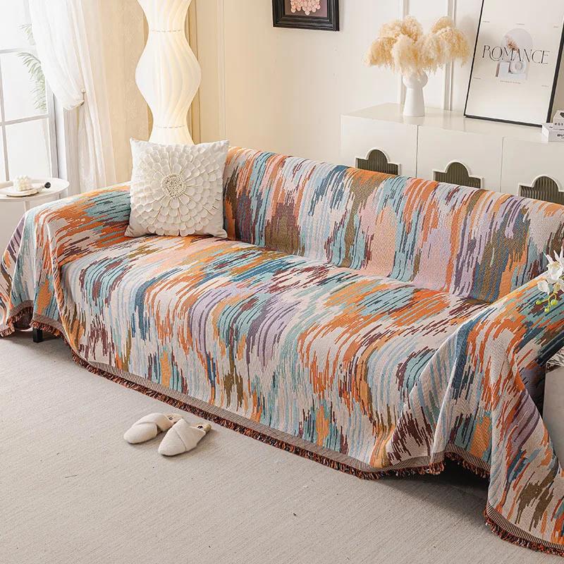 Bohemian Style Sofa Cushions  New Sofa Cushion Season Universal Anti Slip Cat Scratch Living Room Decoration Sofa Cushion