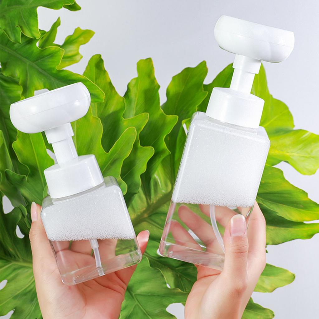 2 flaconi vuoti da 30 ml con pompa di schiuma, ricaricabili, in plastica trasparente, piccolo dispenser di sapone in schiuma, formato da viaggio, per sapone schiumoso, lavaggio viso, shampoo