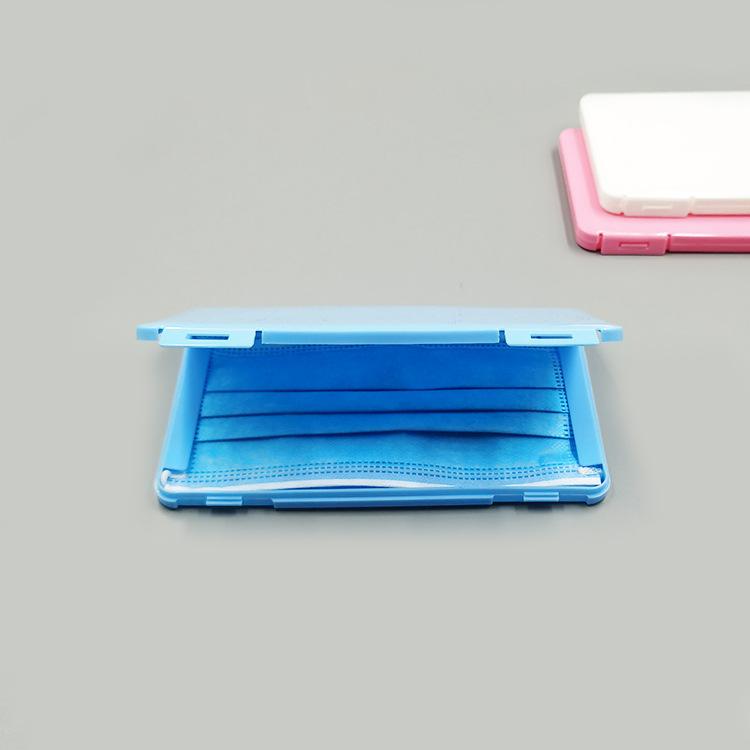 Tragbare Aufbewahrungsbox für Einwegmasken, rechteckige, zusammenklappbare temporäre Aufbewahrungsbox, Clamshell-Aufbewahrungsbox für Maskenclips