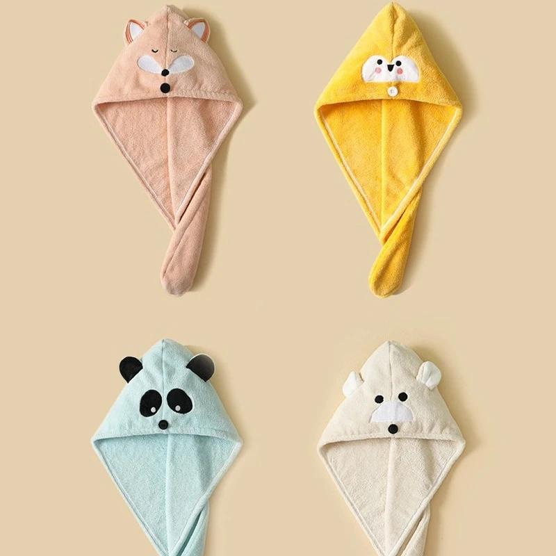 

Новое милое мультяшное животное панда лиса полотенце для волос полотенце для детей девочек полиэстер впитывает воду полотенце для волос для детей