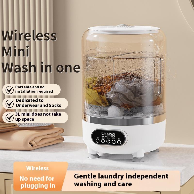 Rechargeable Washing Machine and Dehydrator, Mini Small Underwear and Socks Washing Machine, Wireless Portable Dehydrator Washing Machine