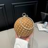 Handheld Round Ball-shaped Bag with Trendy Polka Dots for Ladies, with A Crossbody Chain Strap, Women's Bag