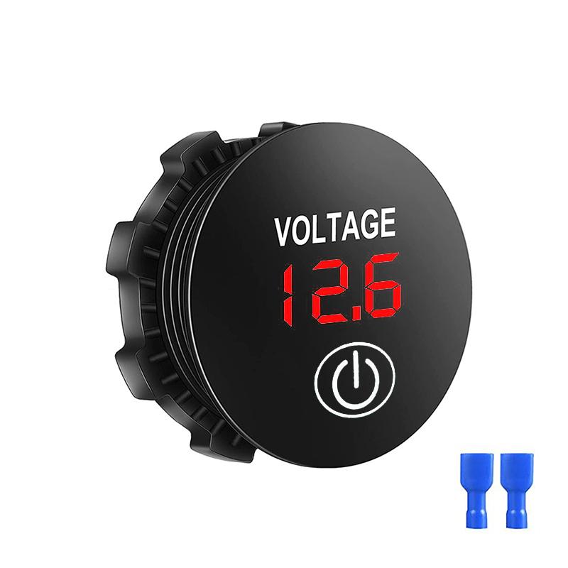12V LED Digital Voltmeter Waterproof Voltage Gauge Meter Battery Tester with Digital Touch Display Panel for Car Boat Marine