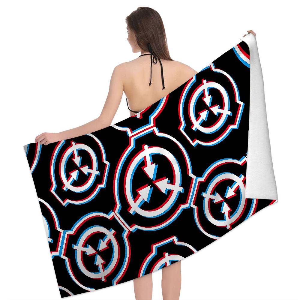 Popular Scp F-Foundation Game Foundation Beach Swimming Towel Soft Absorbent Washcloth Children's Gifts For Travel Camping Gym
