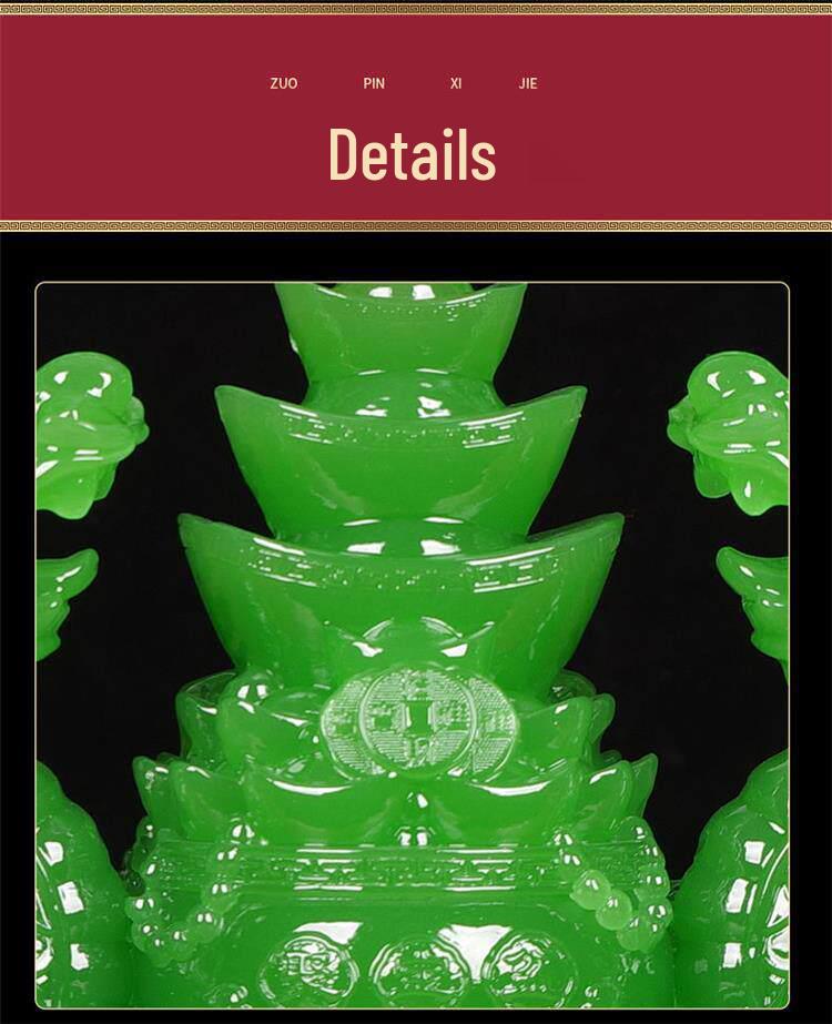 Double Dragon Zodiac: Green Dragon Ornament for Wealth and Prosperity - Perfect for Living Room, Office, Housewarming, or Opening Gifts.