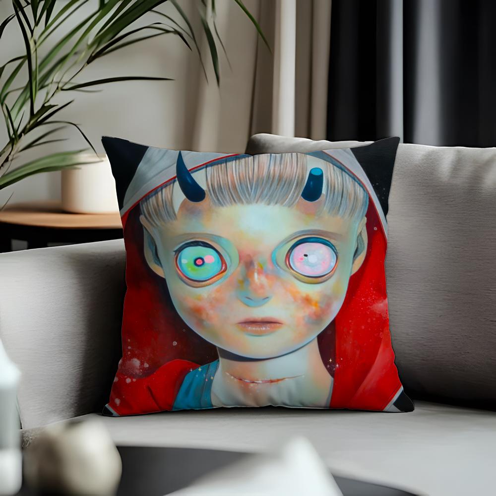 Trending HHikari Shimodaful Cushion Cover Antidustmite Pillowcase Invisible Zipper Silky Short Plush Sofa Cushion Cover
