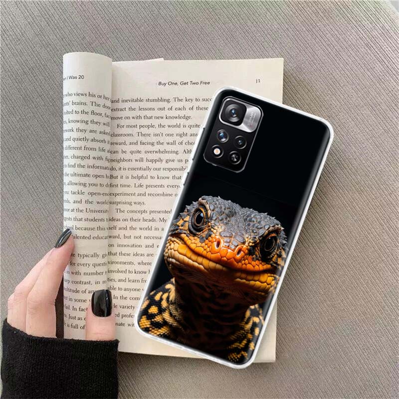 Lizards and Geckos Have Big Eyes Phone Case For Redmi Note 13 12 Pro Plus 14 15 Pro 5G 11 11T 11E 11S 10 Pro 10S 9 9S Cover Cell