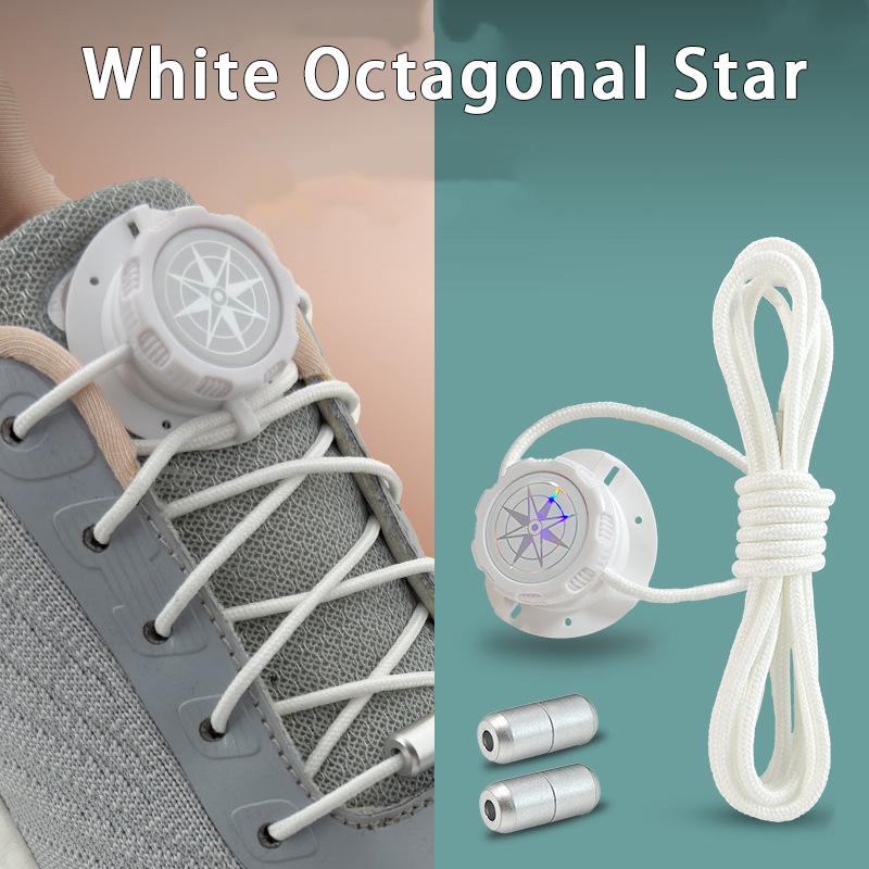 Thick Rope Automatic Shoelaces Swivel Buckle Laces Without Ties Black White Easy Installation Sneakers Shoelace Shoe Accessories