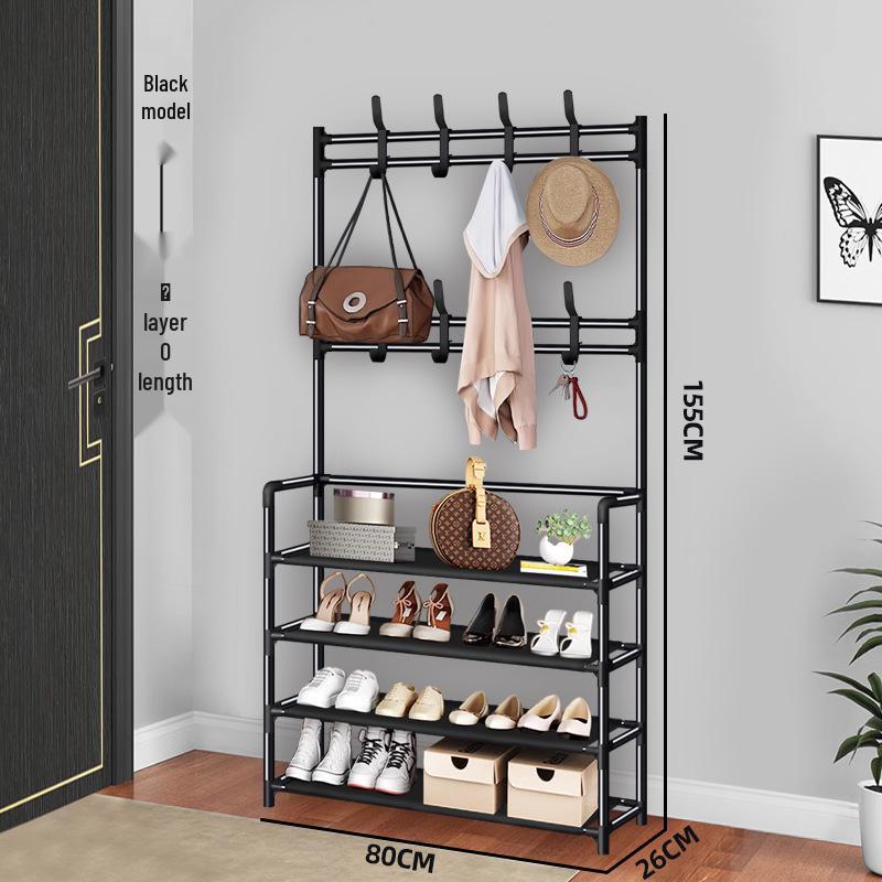 Moderner multifunktionaler Metall-Schuh- und Garderobenständer: Stand-Aufbewahrung, schlicht, minimalistisch für Schuhe und Kleidung
