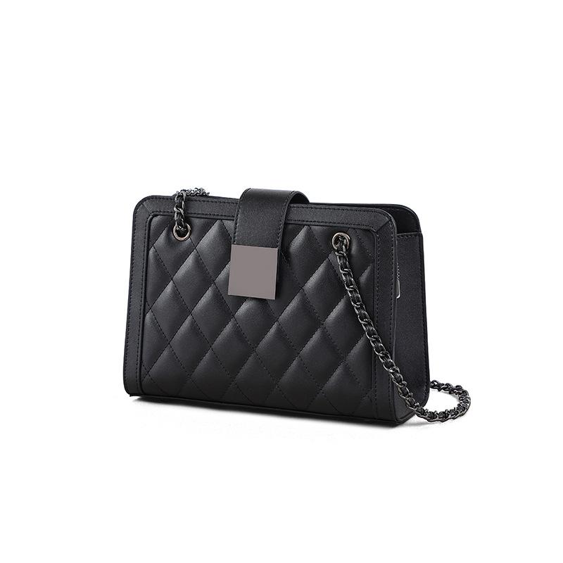 New Bag for Women's Bag Crossbody Bag Genuine Leather Chain Bag Small Bag Fashionable and Versatile One-shoulder Underarm Bag Small Square Bag
