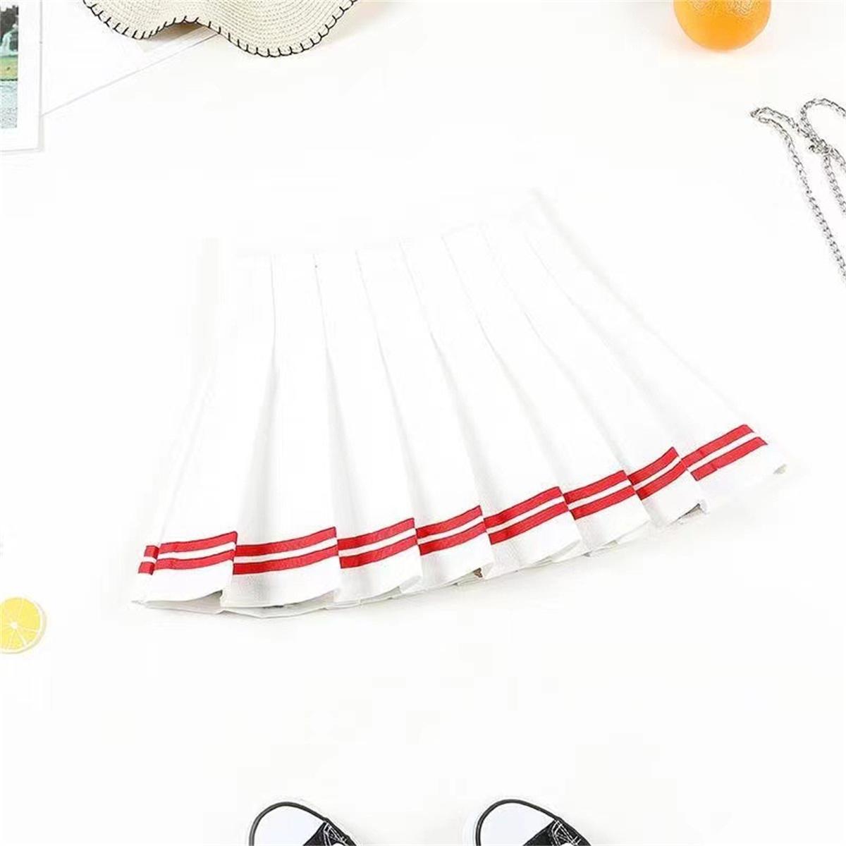 

Fashion Preppy Style Pleated Skirts Women 2025 Spring Summer New A Line Short Dress Sweet Girl High Waist Petchwork Skirt Street S