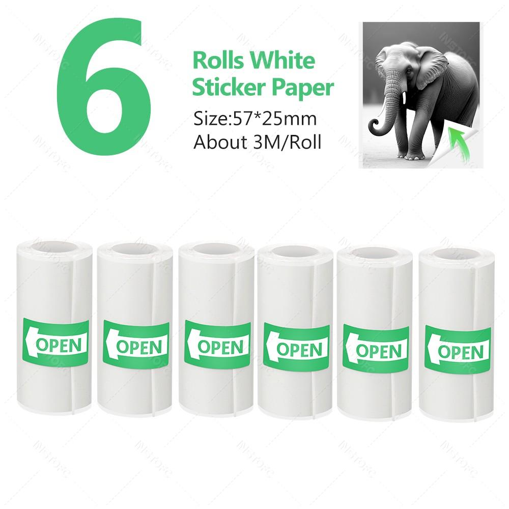 57*25MM Thermal Paper Label Sticker Adhesive Rolls Paper For Mini Printer Instant Print Kids Camera Printing Paper Replacement
