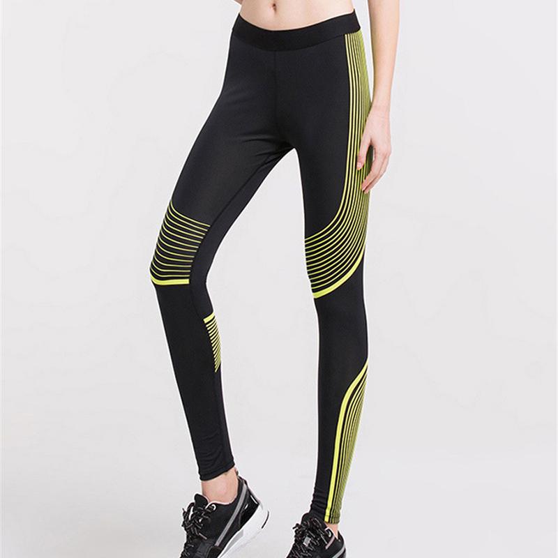 

Колготки в кольорову смужку. Жіночі штани для бігу, фітнесу. Швидкосихаючі штани. Йога. Дихаючі швидковисихаючі легінси. L жовтий