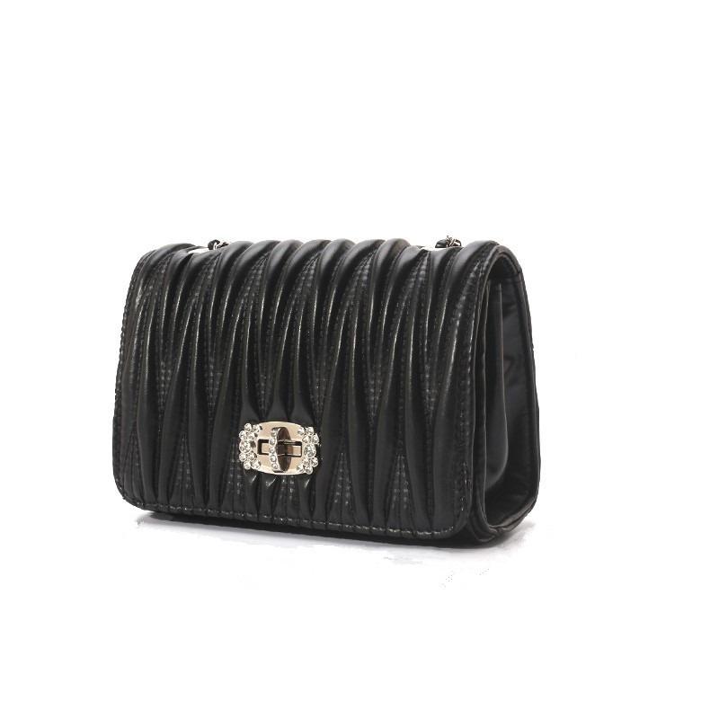 New Fashionable Versatile Pleated Chain Rhinestone Small Square Bag Women's Commuter Shoulder Messenger Bag