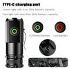 Mini LED Flashlight TYPE-C Rechargeable Portable EDC Torch with Magnetic Base 18350 Battery for Camping Emergency Outdoor