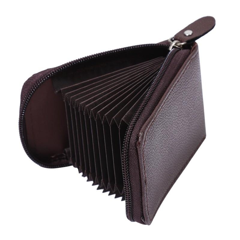 Porta carte multi-slot vintage piccolo portafoglio donna uomo business banca carta di credito borsa porta monete uomo portafoglio in pelle con cerniera