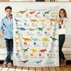 Dinosaur Alphabet Flannel Blanket Soft Cozy Throws Napping Travel Use