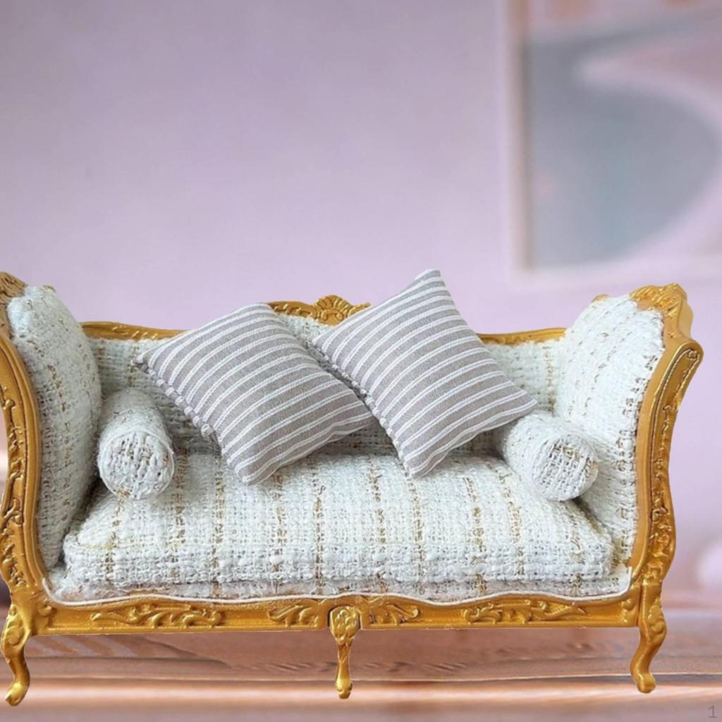 1/12 Dollhouse Furniture Sofa Decoration Pretend Toy Micro Landscape Decor Photo Prop for