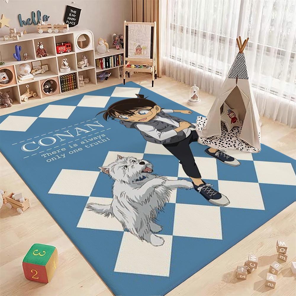 Detective Conan Anime Character Collection Theme Rug Thick Nonslip Carpet For Kids Bedroom Play Area Home Party Decor Great Holiday Gift