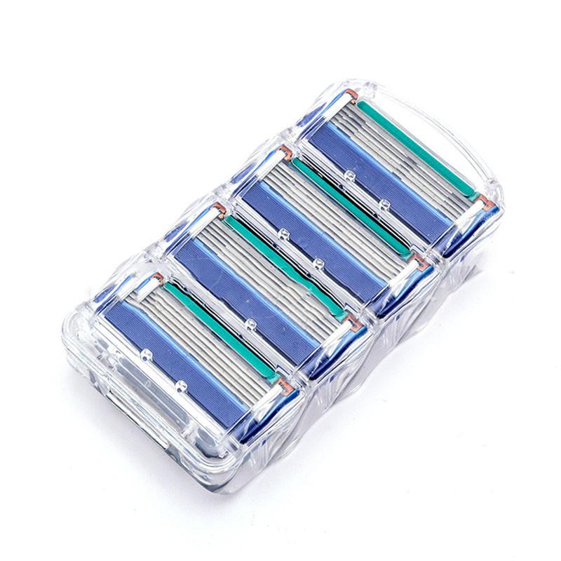 4pcs Shaving Razor Shaver Blade Refills Replacement 5 Layers Blades Blue