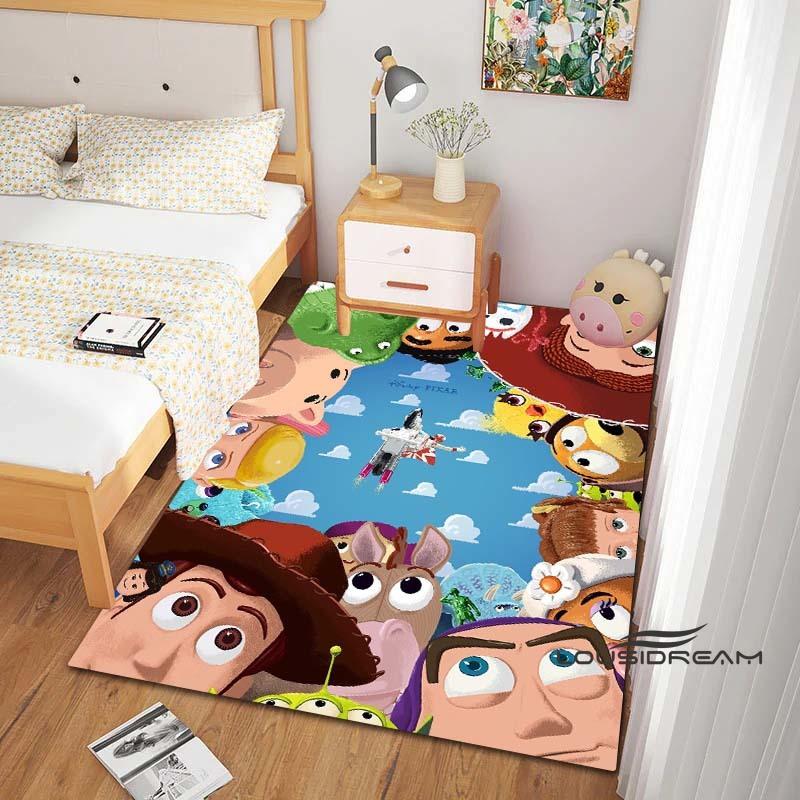 This Buzz Lightyear Floor Mat Features a Non-slip, Absorbent Cartoon Toy Story Design and Is Suitable for Bedrooms, Hallways,