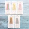 Creative Gold-plated Pencil Long Birthday Cake Candles, 6-pack Romantic Party Gold and Silver Candles with Sucking Cards
