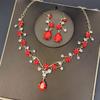 New Fashion Temperament Flower Rhinestone Super Flash Necklace Earrings Set Bridal Dress Necklace Accessories 2026