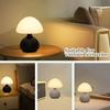 USB Nordic Creative Mushroom Desk Lamp with Three Color Modes for Hotel Bedroom Decorative Desktop