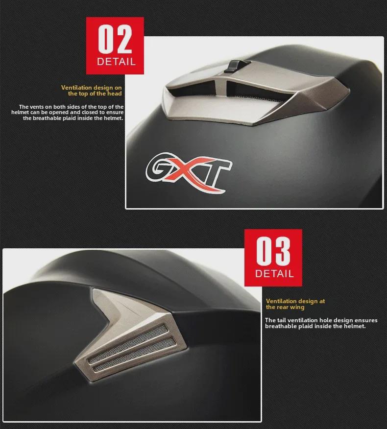 GXT Men's Motorcycle Full Coverage Flip-Up Helmet with Double Lens - DOT Approved