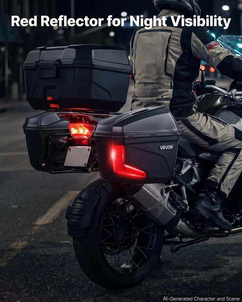VEVOR Motorcycle Side Case 46L (23L*2) Universal ABS Motorcycle Saddle Case