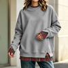 Women's Long Sleeve Mock Two-Piece Sweatshirt Loose Fit Casual Pullover
