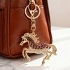Horse Keychain Animal Shape Alloy Rhinestone Pendant Portable Compact Size Key Chain Bag Decoration Special Gift