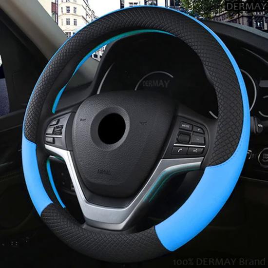 100% DERMAY Brand Leather Steering Wheel Cover Non-slip for Renault Megane 2 II MK2 2002-2009 Car Styling Auto Accessories
