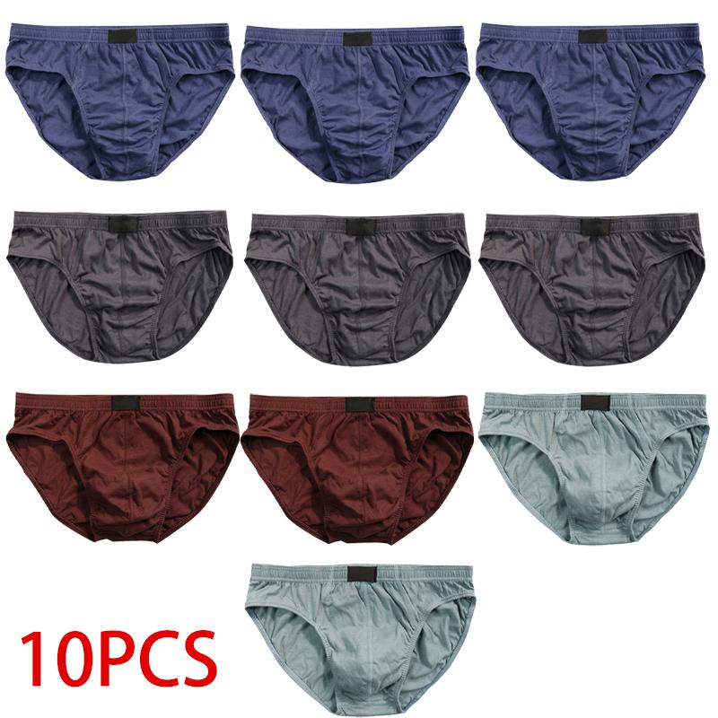 10 BUC Bumbac Chiloți Bărbați Imprimați Lenjerie Intimă Largi Mărimi Mari Absorbție Umiditate Respirabili