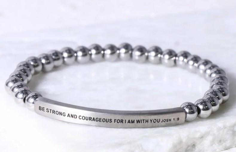 6Mm steel ball obsidian powder chalcedony stainless steel elbow lettering aquamarine bracelet