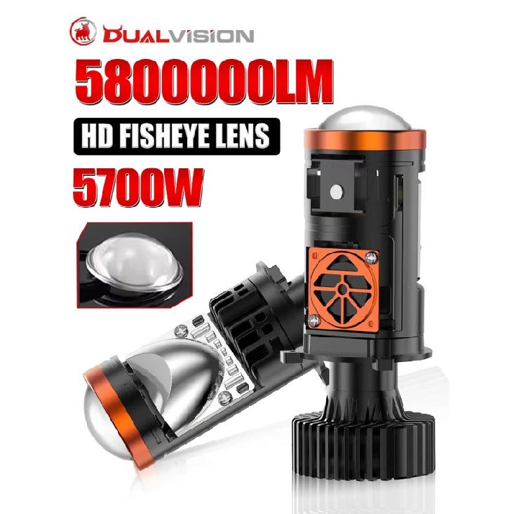 

2Pcs H4 9003/HB2 Led Canbus Headlight Bulb 5800000LM High/Low Beam With Mini Projector Lens For Car Motorcycle 6500K White Lamps H4