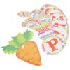 Paper Card Banner Rabbit Carrot Shape Strip Easter Festival Letter Decoration with Rope