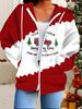 Weihnachten 3D-gedruckter Kapuzen-Cardigan Übergröße Herbst Winter Retro