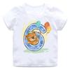 Unisex Childrens Cartoon Bear TShirt Short Sleeve round Neck Numbers 112 Years Old Kids Casual Fashion Clothing