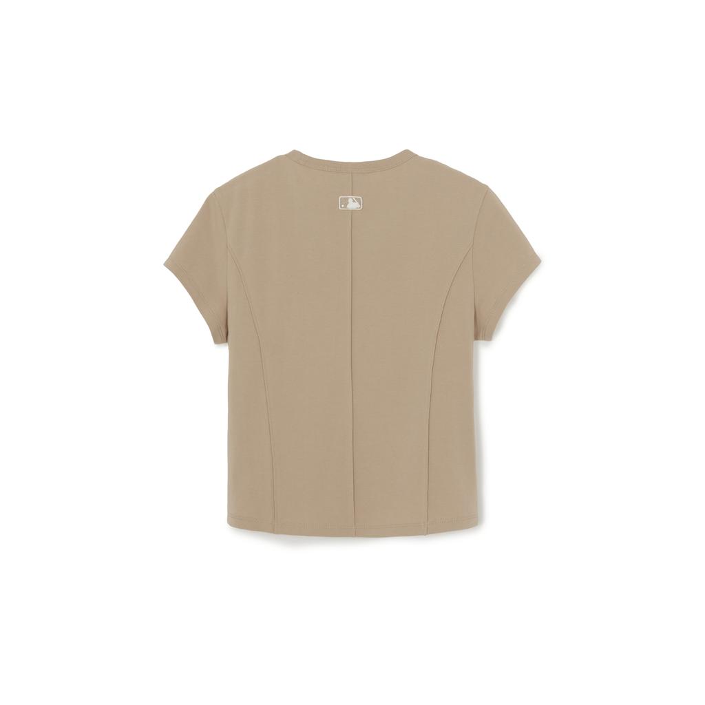 MLB New York Yankees Summer Breathable High-Quality Basic Solid Color Short Sleeve Embroidered Round Hem T-Shirt Women Tops 3FTSB1163-50SAM